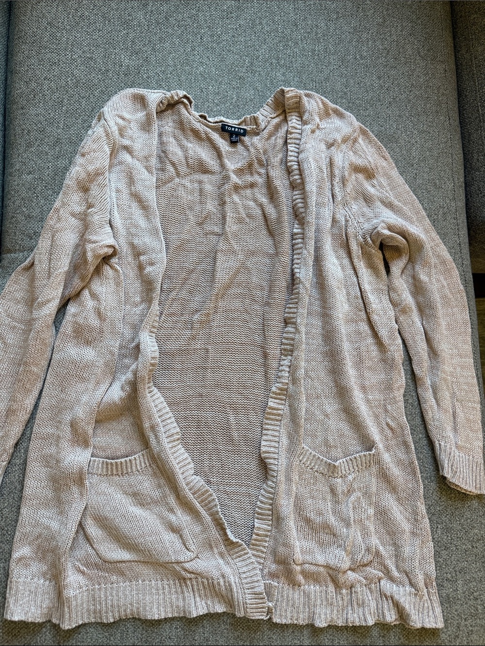 torrid light taupe open-front cardigan - neutral beige